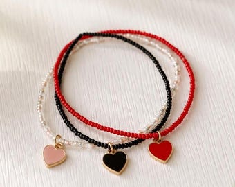 Stainless Steel Heart Charm Pendant Bracelet Finding Jewelry Component Necklace Accessory Gift Women Valentine Present Anniversary Token
