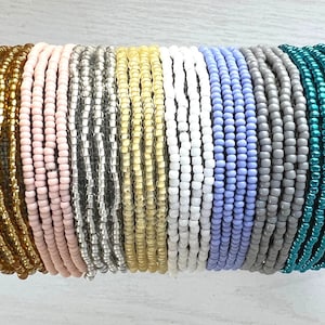 Bohemian Seed Bead Stretch Bracelet Single Strand Friendship Jewelry