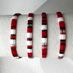 Colorful Beaded Bracelet Miyuki Tila Japanese Design Trendy Stacking Jewelry Perfect Layering Accessory Teen Girl Birthday Gift Modern Wristband Collection Girlfriend Present Beautiful Armlet Genuine Tile Beads Stretchy Construction Summer