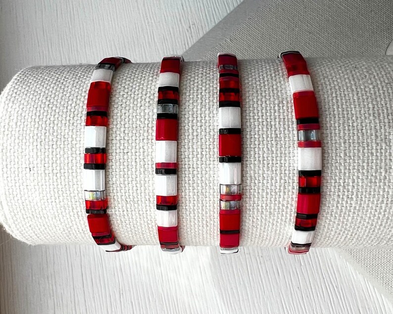 Colorful Beaded Bracelet Miyuki Tila Japanese Design Trendy Stacking Jewelry Perfect Layering Accessory Teen Girl Birthday Gift Modern Wristband Collection Girlfriend Present Beautiful Armlet Genuine Tile Beads Stretchy Construction Summer