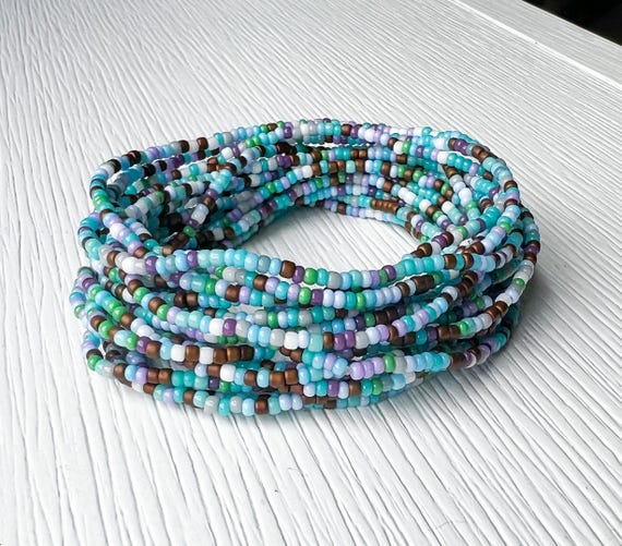 Seed Bead Bracelet Santa Fe Style Jewelry Stretch Elastic Stackable Accessory Bohemian Design Soutwest Inspired Colorful Beads Glass Handmad