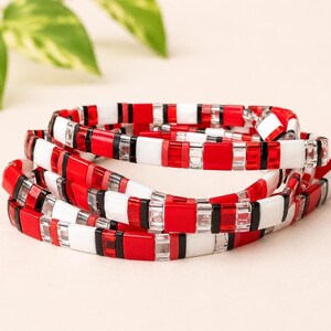 Miyuki Tila Bracelet Japanese Beaded Jewelry Genuine Tile Beads Stackable Wristband Collection Colorful Trendy Design Perfect Teen Girl Birthday Gift Girlfriend Present Sister Treasure Modern Fashion Accessory Layering Essential Summer