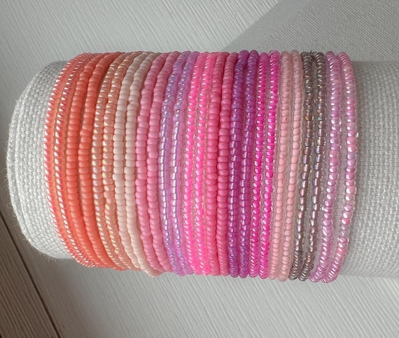 Boho Seed Bead Bracelet Trendy Arm Candy Stacking Set Teen Gift Beachwear Colorful Stretch Elastic Festival Everyday Fashion Accessory