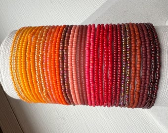 Elastic Stackable Bracelet Gradient Arm Candy Waterproof Everyday Jewelry Mix Match Beaded Gift for Her Colorful Boho Accessory Friendship