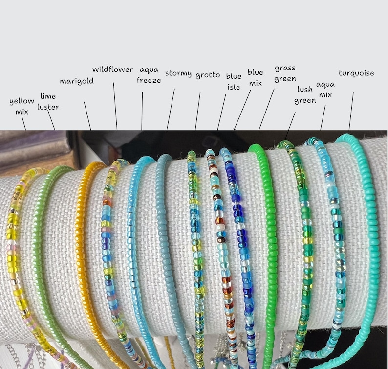 Collar de cuentas de semillas, joyería de vidrio diminuto, accesorio de cuentas delicadas, hilo de alambre delicado, estilo bohemio minimalista, cadena de capas, longitud ajustable imagen 6