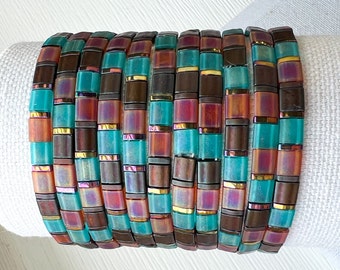 Tila Bead Bracelets For Women Friendship Gift Miyuki Beaded Minimalist Handmade Stretch Bracelet