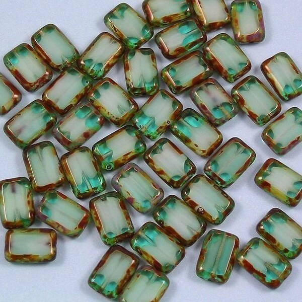 Capri Blue and White Picasso Glass Beads