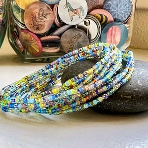 Small Beaded Stretch Bracelets 2mm Boho Seed Bead Stretch Bracelet Dainty Stackable Bracelet Colorful Jewelry Gift For Her