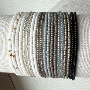 Stackable Boho Bracelet Versatile Arm Stack Minimalist Glass Bangle Neutral Jewelry Men Gift Everyday Accessory Dainty Beaded Handmade