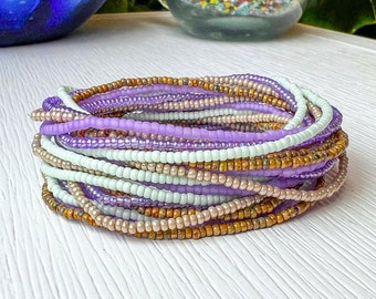 Seed Bead Stretch Bracelet Simple Beaded Bracelet Everyday Bracelet Set Gift For Women