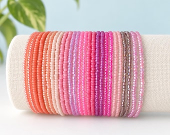 Boho Seed Bead Bracelet Trendy Arm Candy Stacking Set Teen Gift Festival Accessory Stretch Jewelry Colorful Beaded Elastic Wristband Summer