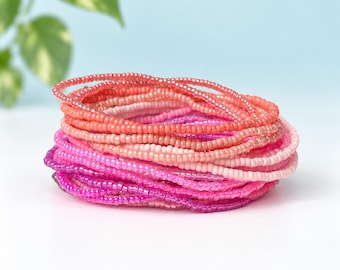 Boho Seed Bead Bracelet Trendy Arm Candy Stacking Set Teen Gift Festival Accessory Stretch Jewelry Colorful Beaded Elastic Wristband Summer