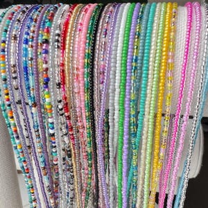 Collar de cuentas de semillas, joyería de vidrio diminuto, accesorio de cuentas delicadas, hilo de alambre delicado, estilo bohemio minimalista, cadena de capas, longitud ajustable imagen 14