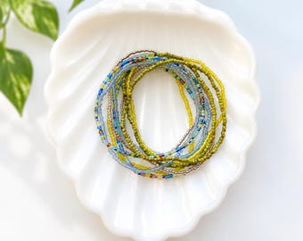 Seed Bead Bracelet Set Small Beaded Minimalist Jewelry Men Everyday Gift Stackable Wrist Wear Elastic Stretch Band Handmade Glass Dainty