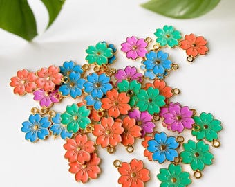 Daisy Jewelry Pendant Charm Bracelet Floral Dangle Bead Necklace Decoration Embellishment Stainless Steel Component Finding Spring Accessory