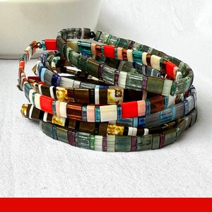 Miyuki Tile Bracelet Stretch Design Elegant Accessory Handmade Bead Jewelry Friendship Gift Trendy Stacking Flat Wristband Minimalist Style image 9