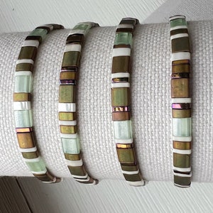 Tila Bracelet Trendy Contemporary Stylish  Miyuki Glass Tile Bracelets Stackable For Everyday Wear