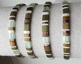 Tila Bracelet Trendy Contemporary Stylish  Miyuki Glass Tile Bracelets Stackable For Everyday Wear