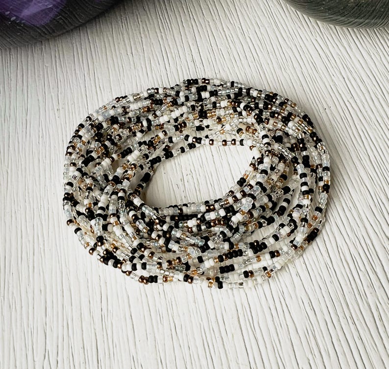 Dainty Seed Bracelet Neutral Color Beaded Jewelry Minimal Design Everyday Accessory Thin Stretch Glass Bead Layered Style Minimalist Look image 7