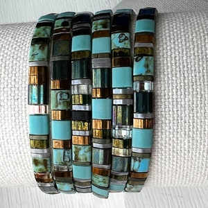 Tile Bead Stretch Bracelet