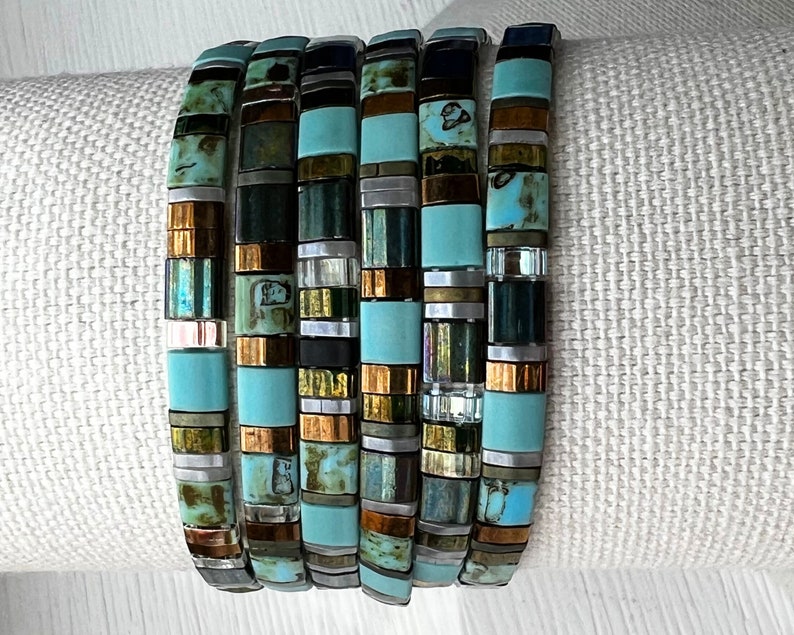 Tile Bead Stretch Bracelet