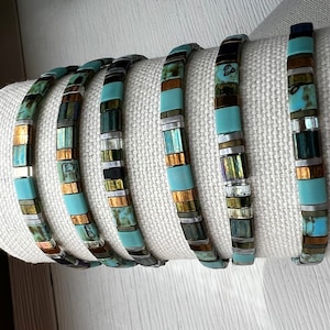 Tile Bead Stretch Bracelet