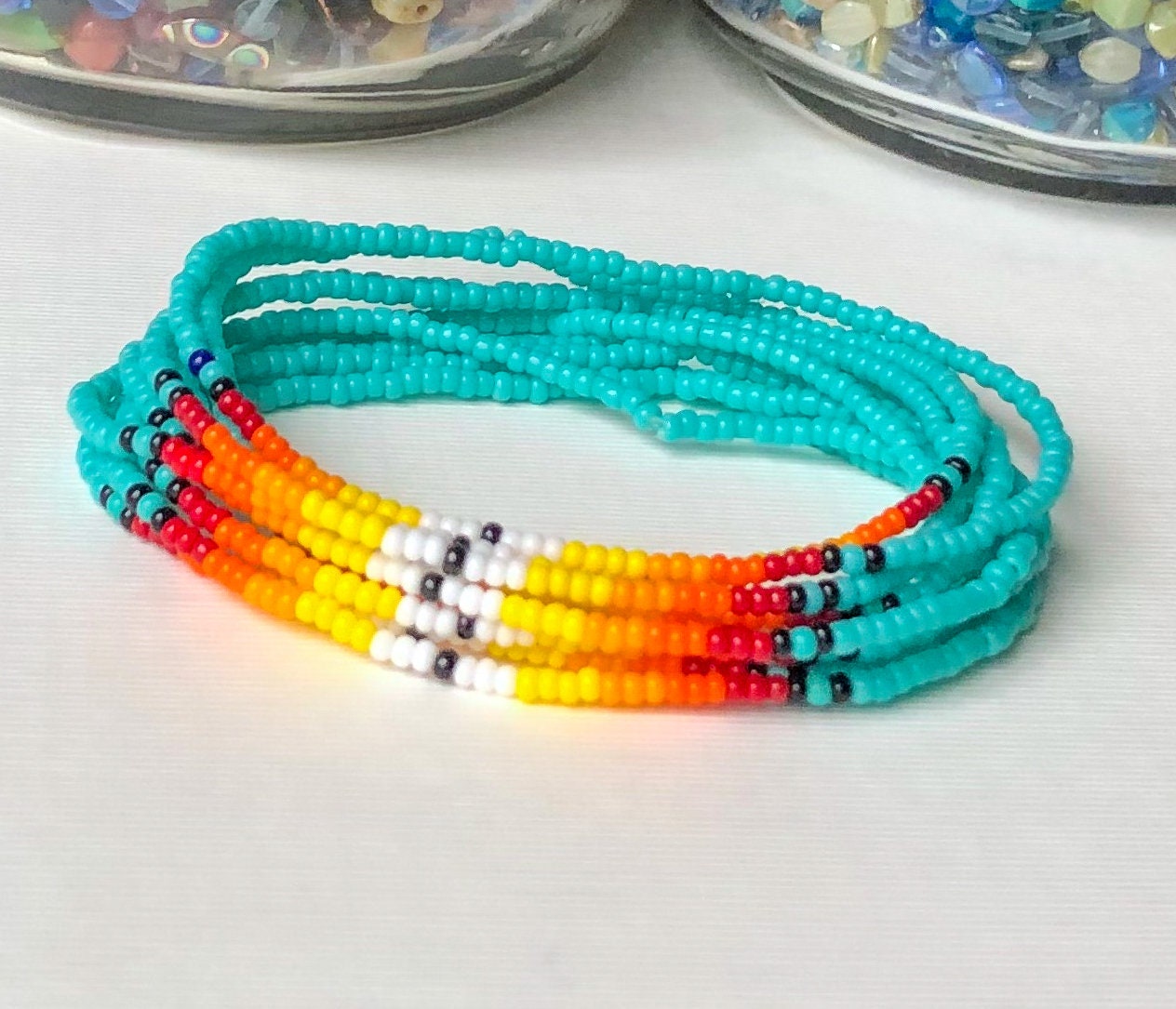 Single Strand Paper Bead Bracelets