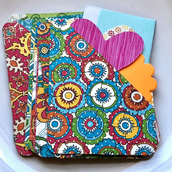 Pocket Cards For Journals and Scrapbooks- Handmade Journaling Pockets-Junk Journal Supply- Journal Tuck Spots- Paper Embellishment