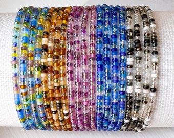 Seed Bead Stretch Bracelet Tiny Bead Boho Bracelet For Stacking Everyday Jewelry