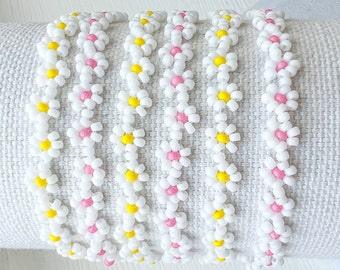 Daisy Chain Beaded Stretch Bracelet Dance Cheer Sports Team Gift For Girls