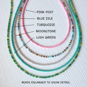 Colorful Seed Bead Design Glass Beaded Necklace Layering Piece Dainty Choker Thin Chain Minimalist Style Everyday Wear Essential Woman Gift Teen Birthday Boho Accessory Simple Elegant Construction Delicate Details Premium Quality Beautiful
