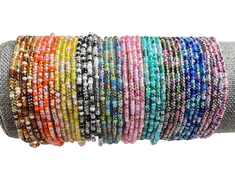 Mixed Color Seed Bead Bracelets For Stacking Gift For Sister Everyday Boho Jewelry