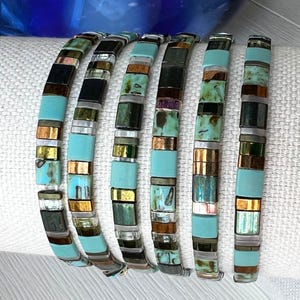Miyuki Tila Bracelet Stacking Tile Bead Stretch Bracelet Trendy Flat Bead Bracelet