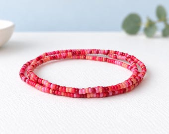Seed Bead Bracelet Stack Stackable Single Strand Bracelets Adjustable Boho Jewelry Thinking of You Gift Surprise Happy Mail Appreciation