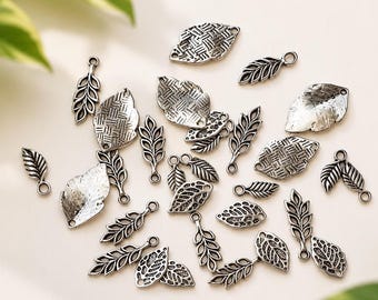 Leaf Charm Bracelet Anklet Necklace Pendant Attachment Add Jewelry Women Nature Gift Botanical Handmade Personalized Boho Accessory