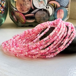 Pink Beaded Bracelet Teen Friendship Layering Arm Party Accessory Handmade Jewelry Gift for Her Women Stretch Bracelet Fashion Stackable Mix