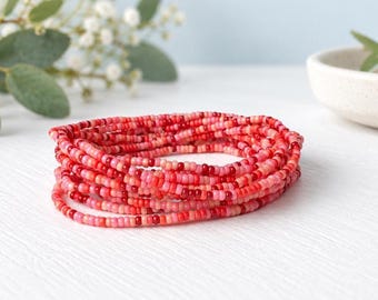 Seed Bead Bracelet Stack Stackable Single Strand Bracelets Adjustable Boho Jewelry Thinking of You Gift Surprise Happy Mail Appreciation