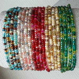 Seed Bead Bracelet Jewelry for Men Gift Birthday Everyday Casual Jewelry Stretch Tiny Glass Beads Boho Style Stacking Accessory Layering