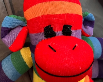 Long Leg Rainbow Sock Monkey ROYGBIV