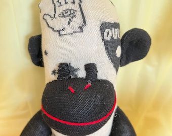 Ouija board sock monkey handmade