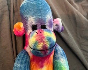 Tie Dye Sock Monkey made from bamboo socks SOFT!!!