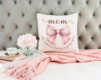 Mothers Day Gift Pillow Mothers Day Pillow Mothers day coquette Pink Bow Design