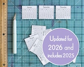 2026 Mini Calendars for Crafts & Planners, 2026 Mini Monthly Calendar, Digital Download Printable Calendar, Instant Download Calendar PDF