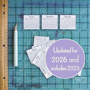 2026 Mini Calendars for Crafts & Planners, 2026 Mini Monthly Calendar, Digital Download Printable Calendar, Instant Download Calendar PDF