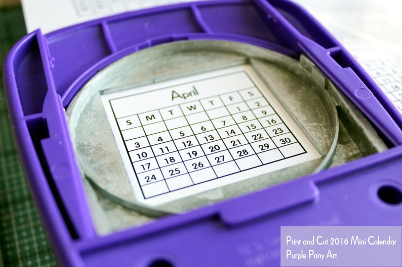 2025 printable mini calendar PDF for journaling or crafts is easy to cut out with a square punch