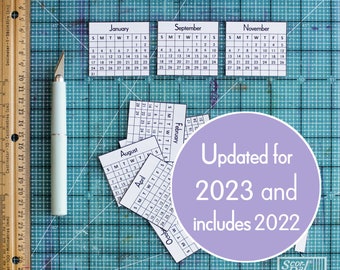2023 Mini Calendars for Crafts & Planners, 2023 Mini Monthly Calendar, Digital Download Printable Calendar, Instant Download Calendar PDF