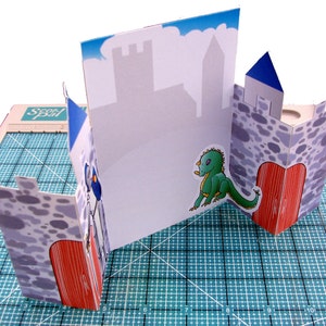 Biglietto d'auguri Castle Fantasy, PDF download digitale, Biglietto castello - Biglietto d'auguri stampa e piega, Biglietto fai da te stampabile Fantasy Medieval Knight