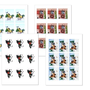 Printable Christmas Horse Gift Tags, Digital Download PDF, Clip Art for Christmas Gift Tags or Stickers, Instant Download Printable Stickers image 3