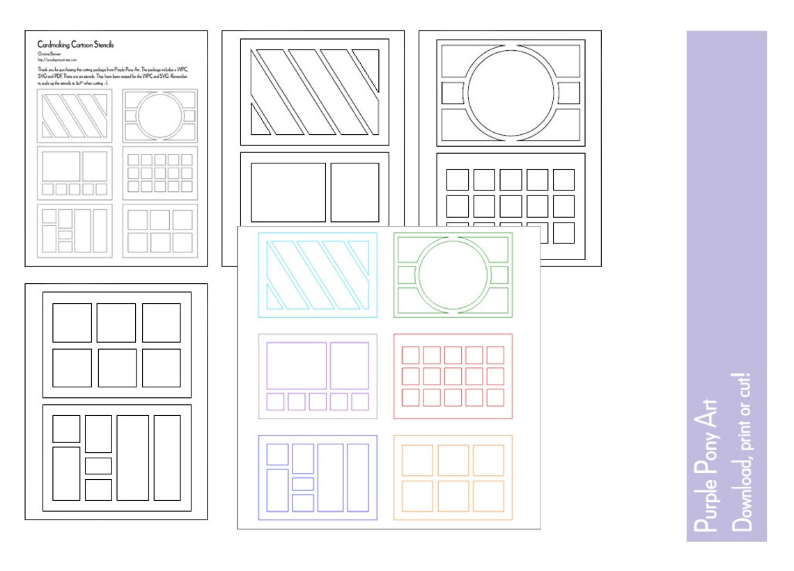 5x7 scrapbooking or cardmaking layout cutting files | Etsy