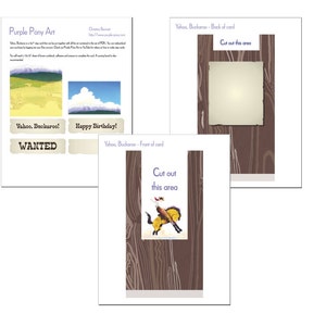 Printable Cowboy Bucking Horse Birthday Card, Any Occasion Greeting ...